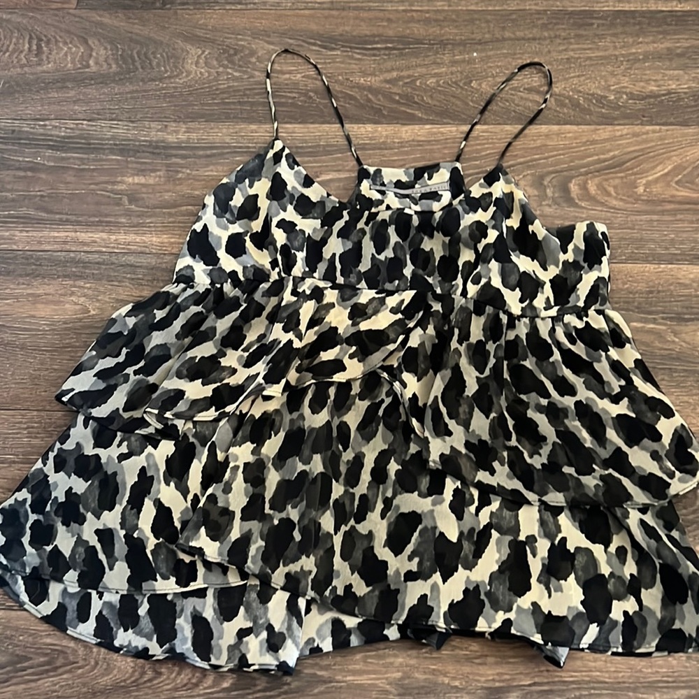 Zara Ruffle Leopard Shirt